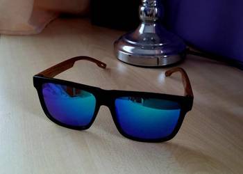 Piękne męskie okulary lub unisex nowość 2026 kwadratowe sportowe drewnian 2