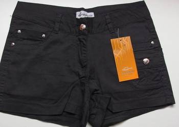 czarne krótkie spodenki szorty 36 S