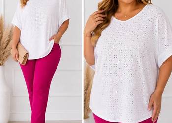 Bluzka damska plus size wyszywana ażurowa biust 144cm