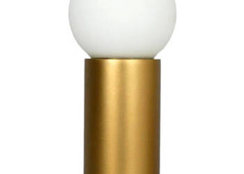 Lampa biurkowa GULDBODA złoty kula biała nowoczesny glamour