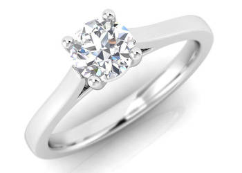 Pierścionek z brylantem 0,52 ct białe złoto pr. 585