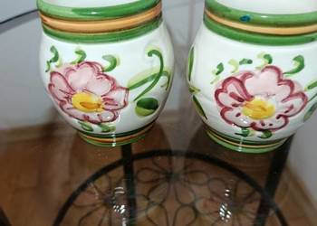 Włoska ceramika Dwa kubeczki -wazoniki