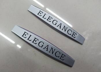 NOWY przyklejany emblemat ELEGANCE znaczek logo srebrne sreb