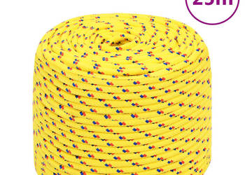 vidaXL Linka żeglarska, żółta, 6 mm, 25 m, polipropylen(SKU:152602)