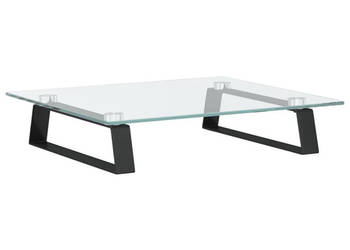 Podstawka pod monitor czarna 40x35x8cm szkło hartowane metal WM-374227