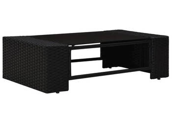 5-cz. zestaw wypoczynkowy do ogrodu rattan PE czarny WM-3054582