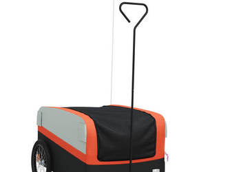 Przyczepka rowerowa czarno-pomarańczowa 45 kg żelazo WM-94061