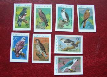 Wietnam 1982 MNH Mi. 1232/39 cięte  Fauna Ptaki Drapieżne  a