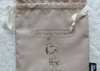 Japoński tekstylny woreczek - torebka Snoopy