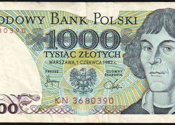 Banknot  1000 zł z 1982