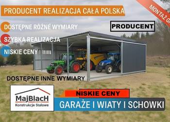 Garaż Blaszany|Wiata na pojazdy|ZADASZENIE 6x6|Konstrukcja – Maj-BlacH