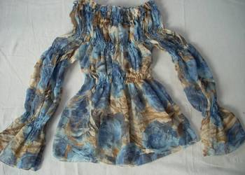 Zwiewna Bluzka Hiszpanka Marszczona 34 36