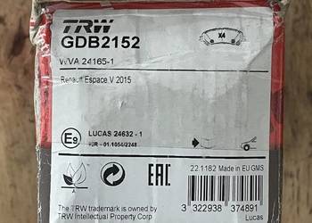 Klocki hamulcowe TRW GDB2152 Renault Espace, Megane, Scenic, Talisman