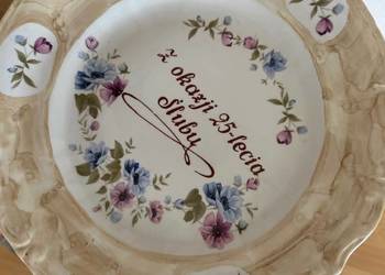 Talerz porcelanowy Pamiątka z czasów PRL vintage antyk ozdobny Chodzież