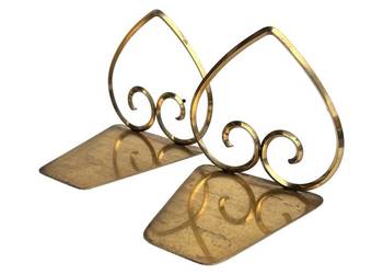 Mosiężne podpórki pod książki Hollywood Regency, Belgia lata 70.