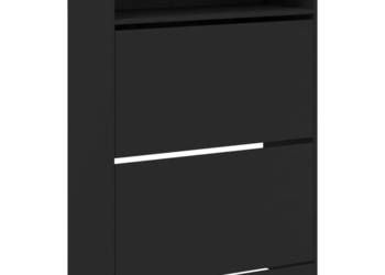 Szafka na buty z 2 uchylanymi szufladami czarna 80x34x116 cm WM-3214407