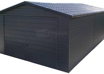 Garaż blaszany 4x6m - Blachodachówka Brama uchylna rynny ST168