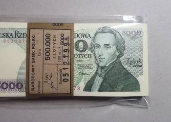 PACZKA 100 x 5000 złotych 1988 s. EA UNC