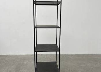 Regał metalowy loft z szuflada — czarny, 5 polek