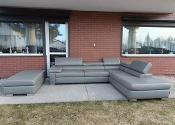 Sprzedam narożnik plus pufa ze skóry