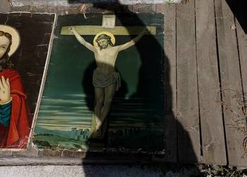 Święte obrazki 3 sztuki bez ram stare zabytkowe