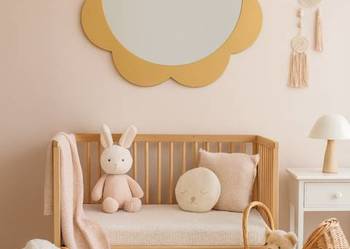 Lustro dekoracyjne ścienne dla dziecka w ramie mdf - KWIATUSZEK