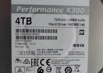 Dysk HDD TOSHIBA X300 4TB HDWE140 100% sprawny 7200 RPM High-Performance