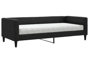 Sofa z materacem do spania czarna tkanina 90x200 cm WM-3196562