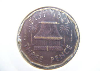 Stare monety 3 pens 1947 Fidzi