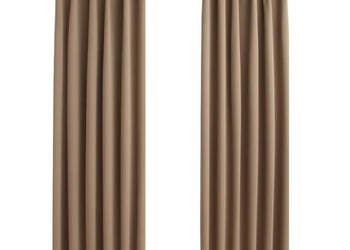 Zasłony zaciemniające z haczykami 2 szt. taupe 140x225 cm WM-134439