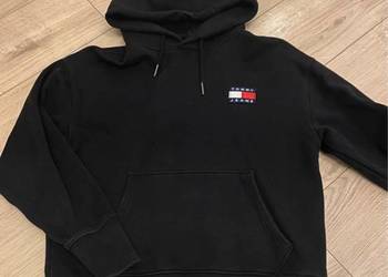 Bluza z Kapturem Tommy Jeans Czarna Meska Unisex Rozmiar XS Bawełna