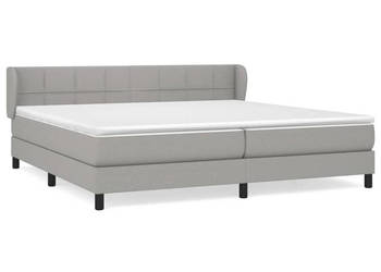 Łóżko kontynentalne z materacem jasnoszare tkanina 200x200 cm WM-3126269