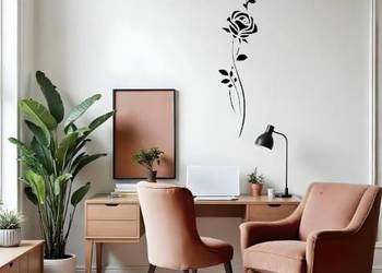 RÓŻA  90cm X 20cm NAKLEJKA NALEPKA NA ŚCIANĘ BEZ TŁA DO SALONU, SYPIALNI