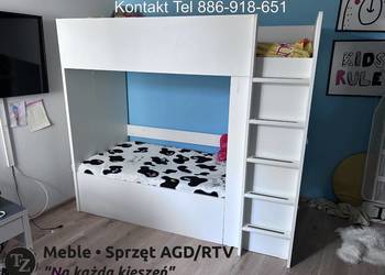 IKEA SMASTAD Łóżko piętrowe białe z szafa drabinka Transport Wniesieni