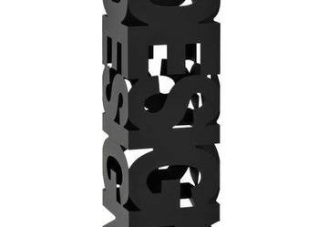 vidaXL Stojak na parasole w formie napisu design, stalowy, czarn(sku246793)