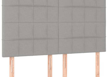 Zagłówek do łóżka z LED jasnoszary 144x5x118/128 cm tkanina WM-3122422