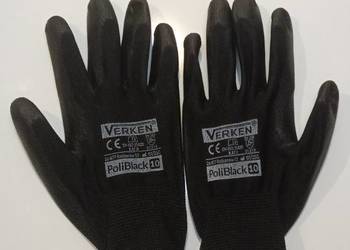 Rękawice robocze powlekane poliuretanem Verken PoliBlack r. 6-7-8-9-10-11