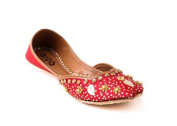 Orientalne buty khussa 38 39 czerwone baleriny balerinki płaskie zdobione k