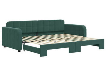 Sofa rozsuwana ciemnozielona aksamit 90x200 cm WM-3196931
