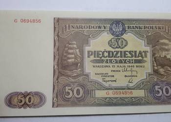 50 złotych 1946 s. G UNC !