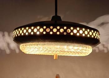 lampa wisząca żyrandol UFO L'DlB BRATYSLAVA lata 60-te design vintage