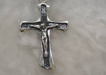Srebro rodowane krzyżyk Nowy z Jezusem wys.44mm.pr.925. Może być dwustronny