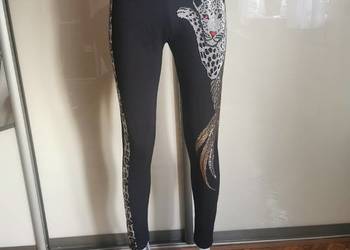 Nowe leginsy damskie Tatu z tygrysem w kolorze czarnym z cyr