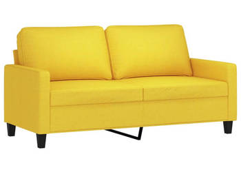 Sofa 2-osobowa jasnożółta 140 cm tapicerowana tkaniną WM-359168