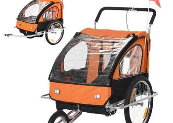 Przyczepka rowerowa dla dzieci jogger 2w1 pomarańczowa