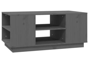 Stolik kawowy szara 90x49x405 cm lite drewno sosnowe WM-814401