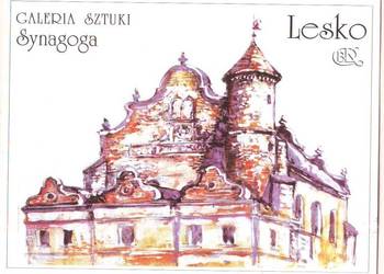 Kartka Lesko- Synagoga **