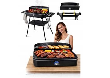 GRILL ELEKTRYCZNY 2W1 STOJĄCY STOŁOWY NA BLAT DUŻA MOC 2200W PŁYTA 50x25cm