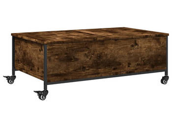 Stolik kawowy na kółkach przydymiony dąb 91x55x34 cm WM-842298
