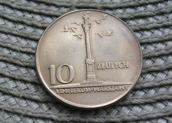 Polska 10 zł 1965r - Kolumna Zygmunta - Bardzo Ładna